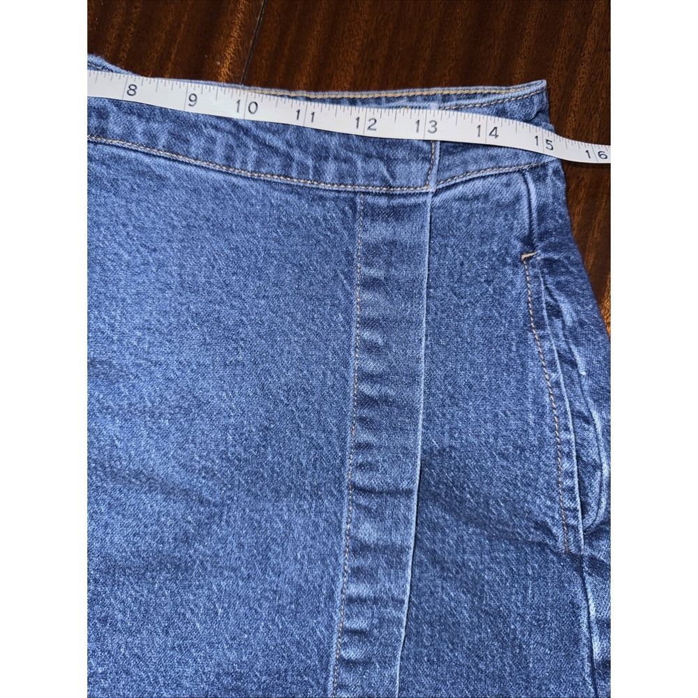 Habitual Denim Skort Women's Size Medium Faux Wrap High Rise Pockets EUC $80 - Picture 7 of 8